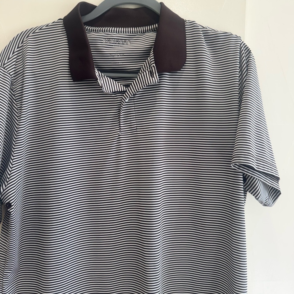 Bonobos Brown and White Polo Shirt Relaxed Fit Knit